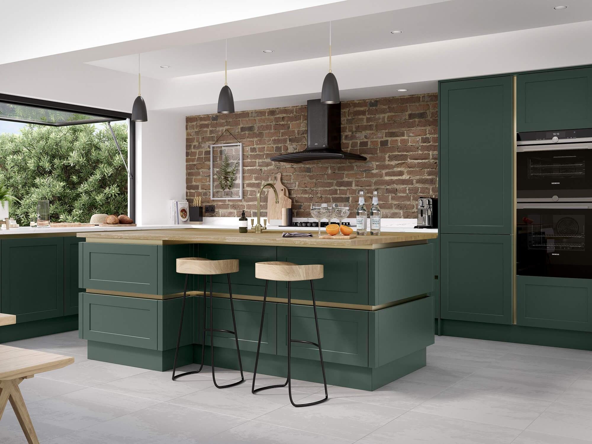Handless Rails for Kitchen Doors in a Range of Colours