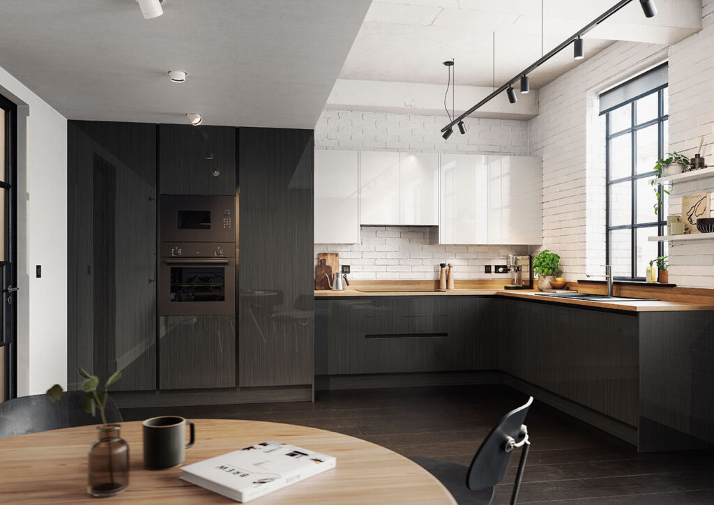 Plana TH 1 Stria Anthracite, White gloss LR