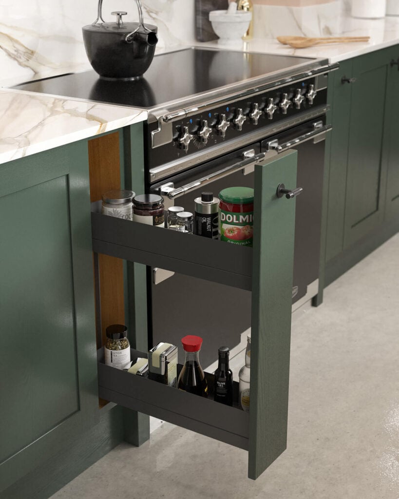 Integrated Pull Out Kitchen Storage and Bins by Uform