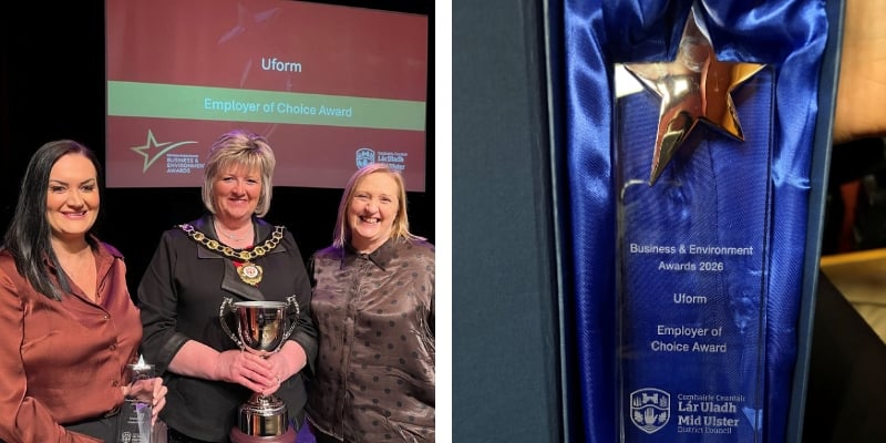 Uform Named Employer of Choice at Mid Ulster Business and Environment Awards 2026 Blog | (IMG 1) Uform Named Employer of Choice at Mid Ulster Business and Environment Awards 2026 Blog | (IMG 1)