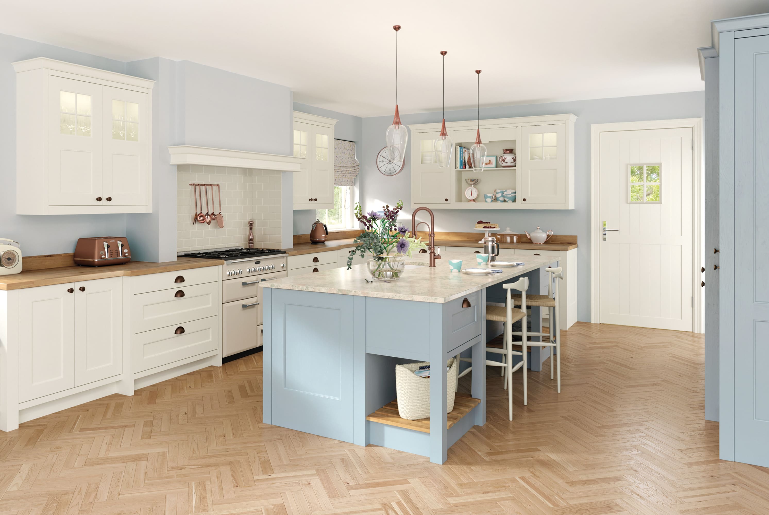 Wakefield - Porcelain and Pantry Blue | Country Kitchen | Uform
